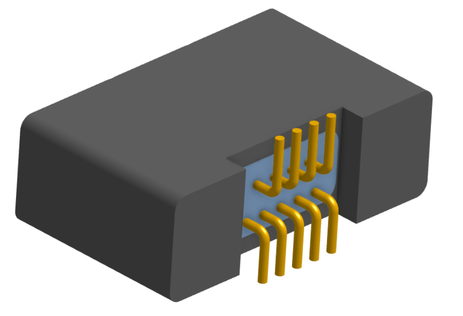 NK-2B2-009-228-0000 - Nano-miniature D-shaped vertical surface board mount (SMT) connector with mounting holes, 2 rows with 9 contacts, and no hardware. (Receptacle)
