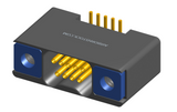 NK-2B2-009-228-TH00 - Nano-miniature D-shaped vertical surface board mount (SMT) connector with mounting holes, 2 rows with 9 contacts, and threaded holes for attachment hardware. (Receptacle)