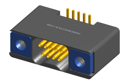 NK-2B2-009-225-TH00 - Nano-miniature D-shaped vertical surface board mount (SMT) connector with mounting holes, 2 rows with 9 contacts, and threaded holes for attachment hardware. (Receptacle)