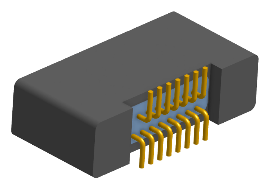NK-2B2-015-228-0000 - Nano-miniature D-shaped vertical surface board mount (SMT) connector with mounting holes, 2 rows with 15 contacts, and no hardware. (Receptacle)