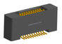 NK-2B4-021-225-0000 - Nano-miniature D-shaped vertical surface board mount (SMT) connector with mounting holes, 2 rows with 21 contacts, and no hardware. (Receptacle)