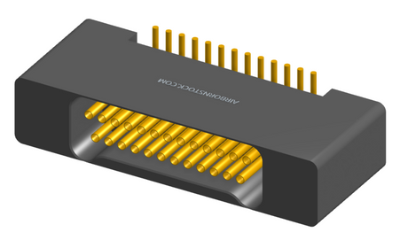 NK-2B2-025-225-0000 - Nano-miniature D-shaped vertical surface board mount (SMT) connector with mounting holes, 2 rows with 25 contacts, and no hardware. (Receptacle)