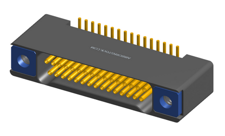 NK-2B2-031-225-TH00 - Nano-miniature D-shaped vertical surface board mount (SMT) connector with mounting holes, 2 rows with 31 contacts, and threaded holes for attachment hardware. (Receptacle)