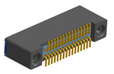 NK-2B2-031-228-TH00 - Nano-miniature D-shaped vertical surface board mount (SMT) connector with mounting holes, 2 rows with 31 contacts, and threaded holes for attachment hardware. (Receptacle)