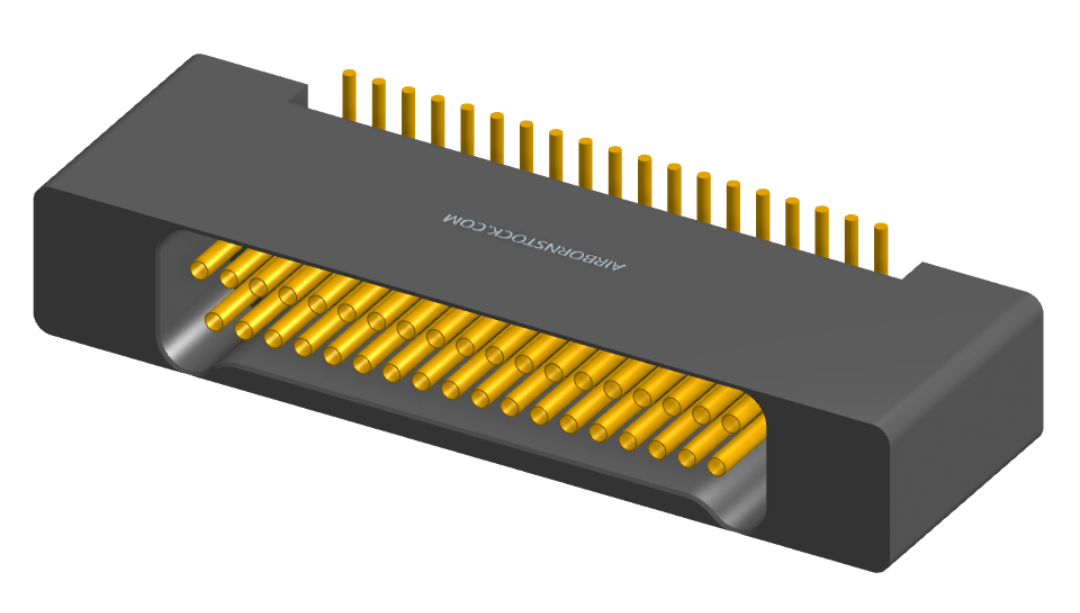 NK-2B2-037-225-0000 - Nano-miniature D-shaped vertical surface board mount (SMT) connector with mounting holes, 2 rows with 37 contacts, and no hardware. (Receptacle)