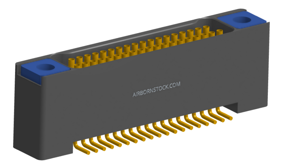NK-2B2-037-225-TH00 - Nano-miniature D-shaped vertical surface board mount (SMT) connector with mounting holes, 2 rows with 37 contacts, and threaded holes for attachment hardware. (Receptacle)