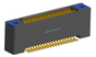 NK-2B4-037-225-TH00 - Nano-miniature D-shaped vertical surface board mount (SMT) connector with mounting holes, 2 rows with 37 contacts, and threaded holes for attachment hardware. (Receptacle)