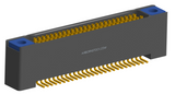 NK-2B2-051-225-TH00 - Nano-miniature D-shaped vertical surface board mount (SMT) connector with mounting holes, 2 rows with 51 contacts, and threaded holes for attachment hardware. (Receptacle)