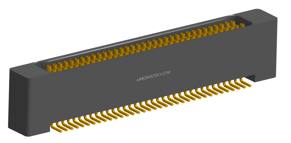 NK-2B2-069-228-0000 - Nano-miniature D-shaped vertical surface board mount (SMT) connector with mounting holes, 2 rows with 69 contacts, and no hardware. (Receptacle)