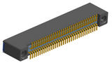 NK-2B2-069-228-TH00-010 - Nano-miniature D-shaped vertical surface board mount (SMT) connector with mounting holes, 2 rows with 69 contacts, and threaded holes for attachment hardware. (Receptacle)