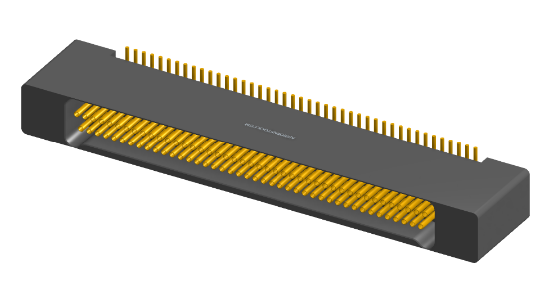 NK-2B2-085-228-0000 - Nano-miniature D-shaped vertical surface board mount (SMT) connector with mounting holes, 2 rows with 85 contacts, and no hardware. (Receptacle)