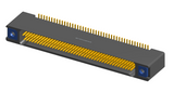 NK-2B2-085-228-TH00 - Nano-miniature D-shaped vertical surface board mount (SMT) connector with mounting holes, 2 rows with 85 contacts, and threaded holes for attachment hardware. (Receptacle)