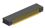 NK-2B2-085-228-TH00 - Nano-miniature D-shaped vertical surface board mount (SMT) connector with mounting holes, 2 rows with 85 contacts, and threaded holes for attachment hardware. (Receptacle)