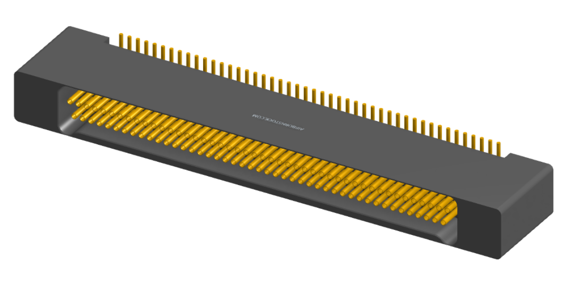 NK-2B2-091-225-0000 - Nano-miniature D-shaped vertical surface board mount (SMT) connector with mounting holes, 2 rows with 91 contacts, and no hardware. (Receptacle)