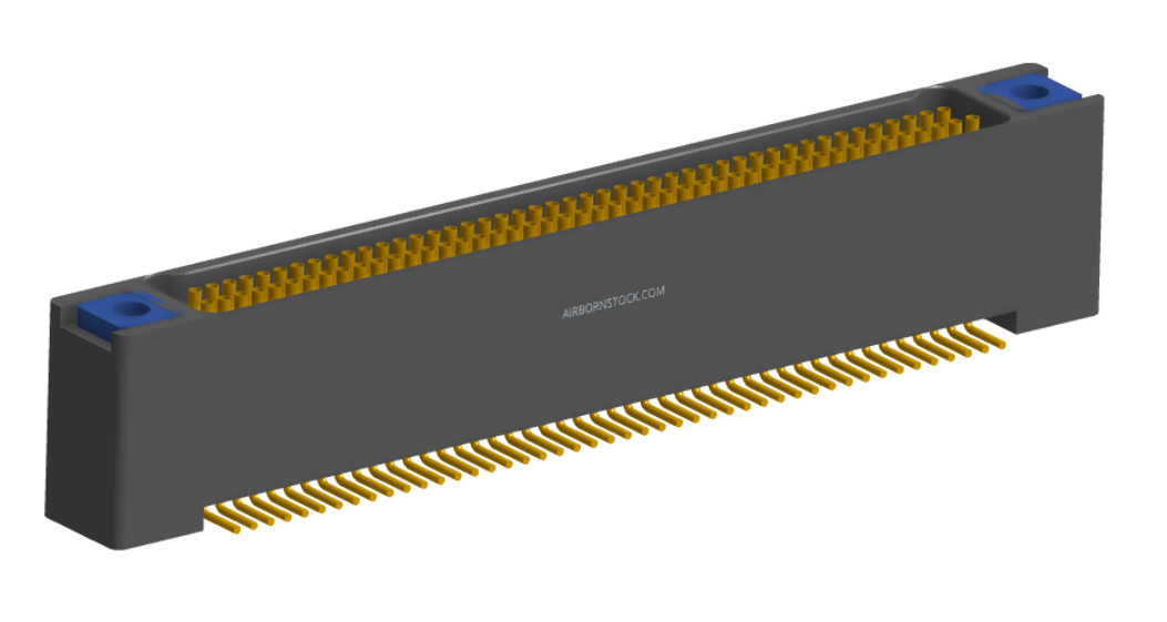 NK-2B2-091-225-TH00-010 - Nano-miniature D-shaped vertical surface board mount (SMT) connector with mounting holes, 2 rows with 91 contacts, and threaded holes for attachment hardware. (Receptacle)