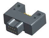 NK-2C4-009-128-0000 - Nano-miniature D-shaped horizontal surface board mount (SMT) connector with mounting holes, 2 rows with 9 contacts, and no hardware. (Plug)