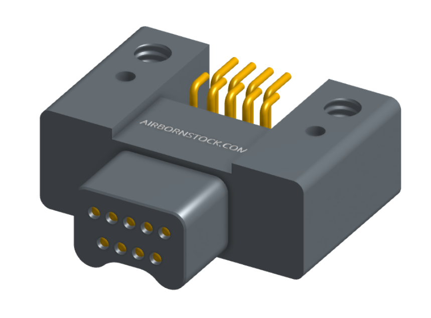 NK-2C4-009-128-0000 - Nano-miniature D-shaped horizontal surface board mount (SMT) connector with mounting holes, 2 rows with 9 contacts, and no hardware. (Plug)