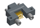 NK-2C5-009-125-JC00 - Nano-miniature D-shape horiztonal surface board mount connector with mounting ears & holes, 2 rows with 9 contacts, and no hardware. (Plug)