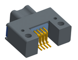 NK-2C5-009-128-TH00 - Nano-miniature D-shaped horizontal surface board mount (SMT) connector with mounting holes, 2 rows with 9 contacts, and threaded holes for attachment hardware. (Plug)