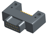 NK-2C5-015-125-0000 - Nano-miniature D-shaped horizontal surface board mount (SMT) connector with mounting holes, 2 rows with 15 contacts, and no hardware. (Plug)