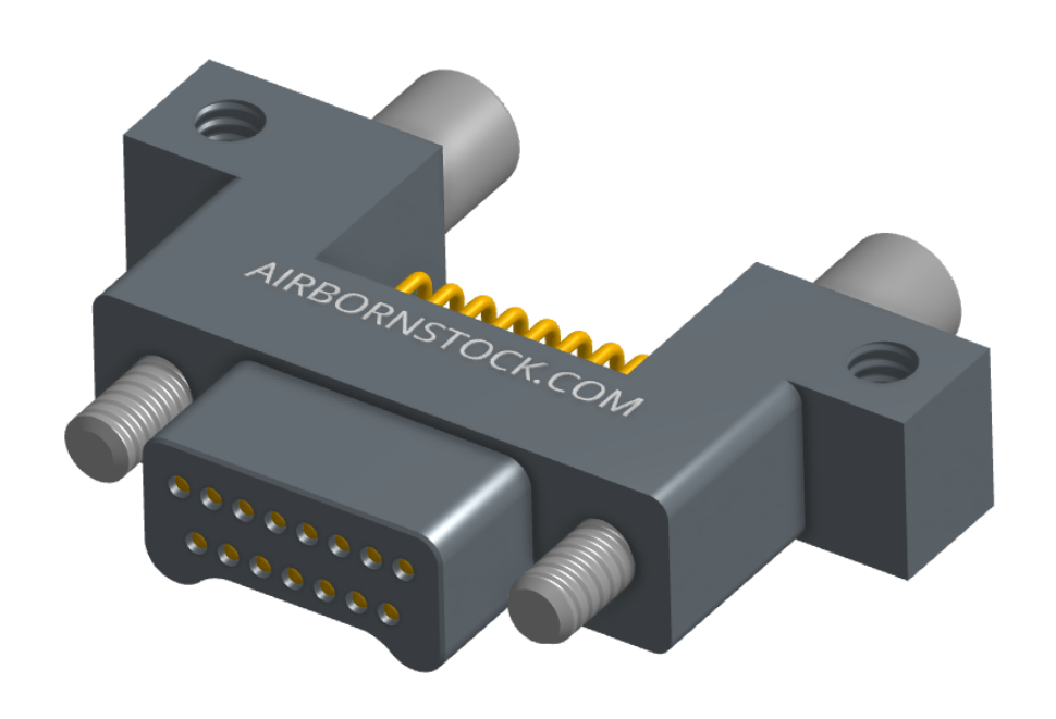 NK-2C5-015-128-JC00 - Nano-miniature D-shape horiztonal surface board mount connector with mounting ears & holes, 2 rows with 15 contacts, and no hardware. (Plug)