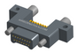NK-2C4-015-128-JC00 - Nano-miniature D-shape horiztonal surface board mount connector with mounting ears & holes, 2 rows with 15 contacts, and no hardware. (Plug)
