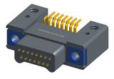 NK-2C4-015-128-TH00 - Nano-miniature D-shaped horizontal surface board mount (SMT) connector with mounting holes, 2 rows with 15 contacts, and threaded holes for attachment hardware. (Plug)