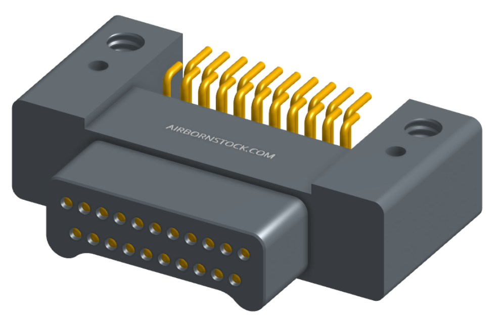 NK-2C4-021-125-0000 - Nano-miniature D-shaped horizontal surface board mount (SMT) connector with mounting holes, 2 rows with 21 contacts, and no hardware. (Plug)