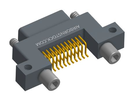 NK-2C5-021-128-JC00 - Nano-miniature D-shape horiztonal surface board mount connector with mounting ears & holes, 2 rows with 21 contacts, and no hardware. (Plug)