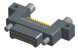 NK-2C5-021-128-JC00 - Nano-miniature D-shape horiztonal surface board mount connector with mounting ears & holes, 2 rows with 21 contacts, and no hardware. (Plug)