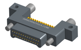 NK-2C5-025-128-JC00 - Nano-miniature D-shape horiztonal surface board mount connector with mounting ears & holes, 2 rows with 25 contacts, and no hardware. (Plug)