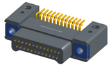 NK-2C4-025-128-TH00 - Nano-miniature D-shaped horizontal surface board mount (SMT) connector with mounting holes, 2 rows with 25 contacts, and threaded holes for attachment hardware. (Plug)