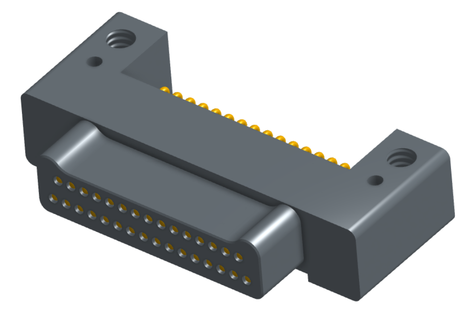 NK-2C4-031-128-0000 - Nano-miniature D-shaped horizontal surface board mount (SMT) connector with mounting holes, 2 rows with 31 contacts, and no hardware. (Plug)