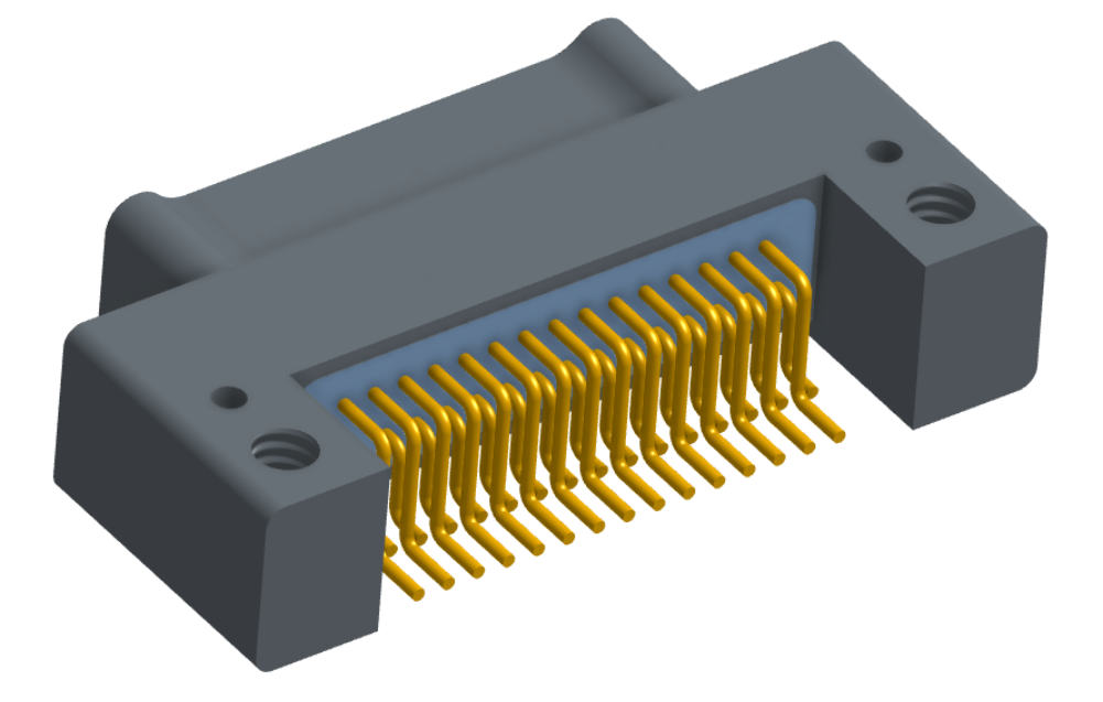 NK-2C4-031-128-0000 - Nano-miniature D-shaped horizontal surface board mount (SMT) connector with mounting holes, 2 rows with 31 contacts, and no hardware. (Plug)