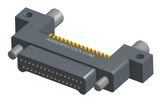 NK-2C5-031-128-JC00 - Nano-miniature D-shape horiztonal surface board mount connector with mounting ears & holes, 2 rows with 31 contacts, and no hardware. (Plug)