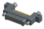 NK-2C4-031-128-JC00 - Nano-miniature D-shape horiztonal surface board mount connector with mounting ears & holes, 2 rows with 31 contacts, and no hardware. (Plug)