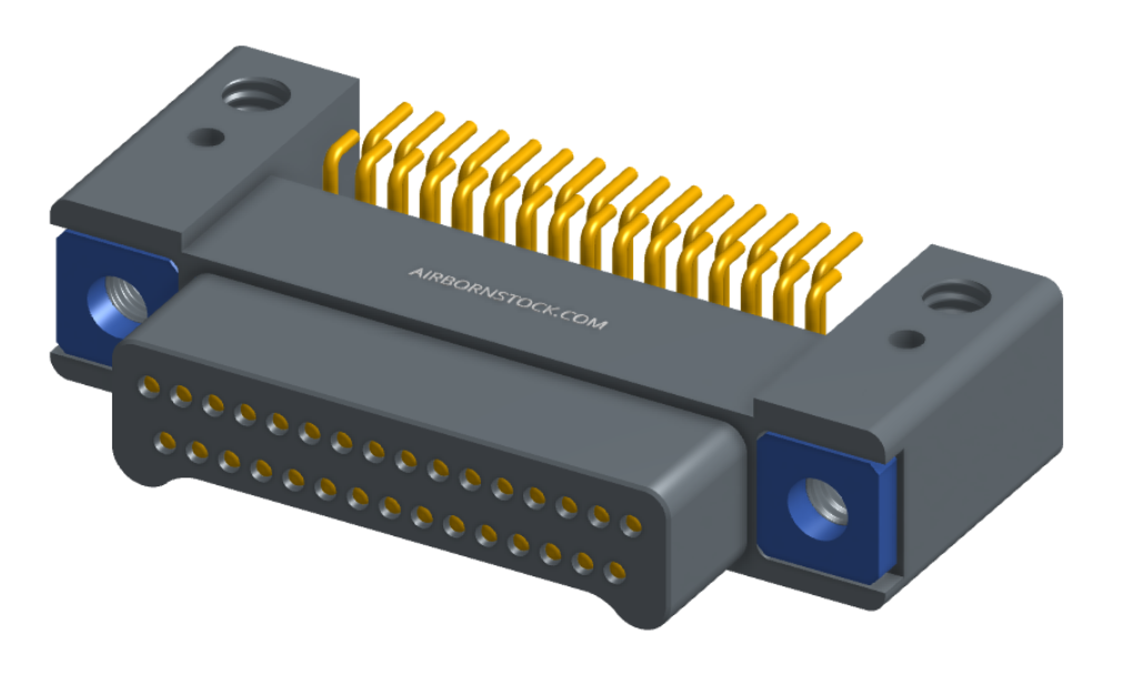 NK-2C5-031-128-TH00 - Nano-miniature D-shaped horizontal surface board mount (SMT) connector with mounting holes, 2 rows with 31 contacts, and threaded holes for attachment hardware. (Plug)