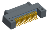 NK-2C4-037-128-0000 - Nano-miniature D-shaped horizontal surface board mount (SMT) connector with mounting holes, 2 rows with 37 contacts, and no hardware. (Plug)