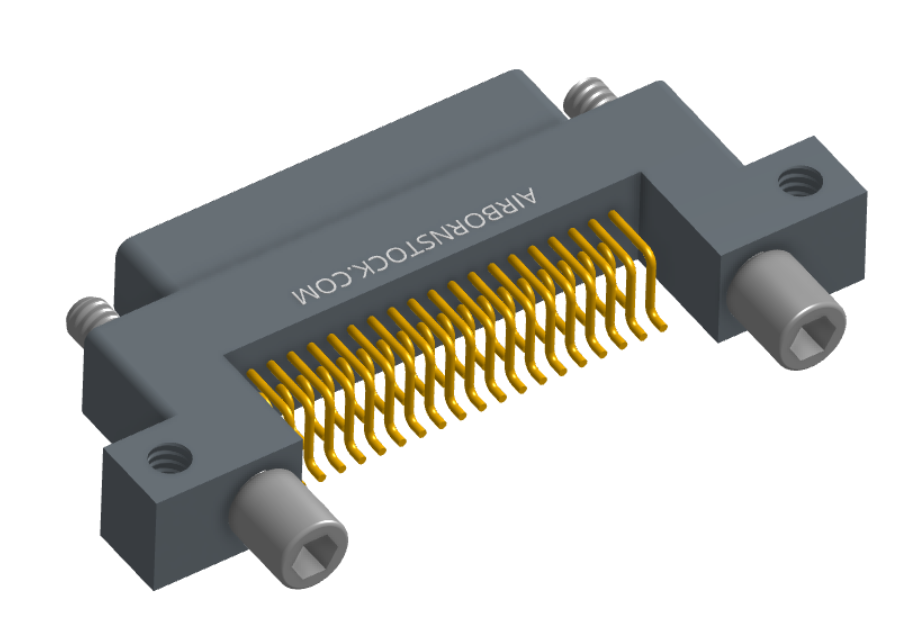 NK-2C5-037-128-JC00 - Nano-miniature D-shape horiztonal surface board mount connector with mounting ears & holes, 2 rows with 37 contacts, and no hardware. (Plug)