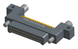 NK-2C5-037-128-JC00 - Nano-miniature D-shape horiztonal surface board mount connector with mounting ears & holes, 2 rows with 37 contacts, and no hardware. (Plug)