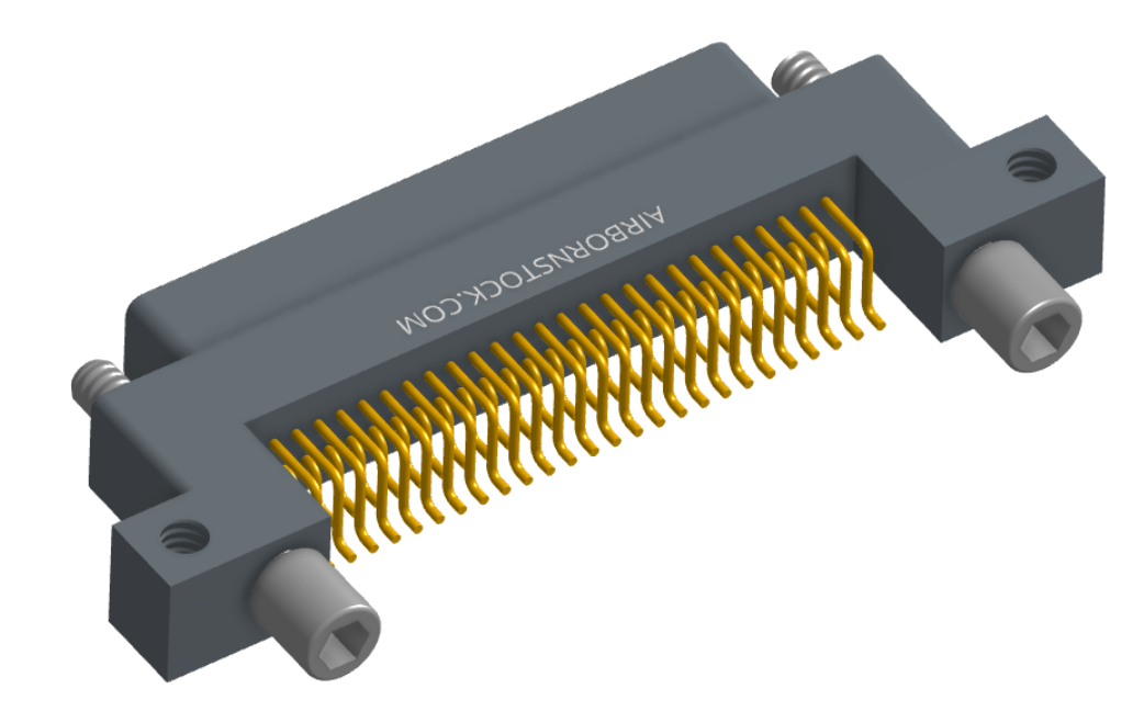 NK-2C5-051-125-JC00 - Nano-miniature D-shape horiztonal surface board mount connector with mounting ears & holes, 2 rows with 51 contacts, and no hardware. (Plug)
