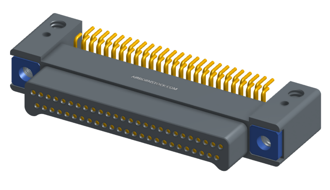 NK-2C4-051-125-TH00 - Nano-miniature D-shaped horizontal surface board mount (SMT) connector with mounting holes, 2 rows with 51 contacts, and threaded holes for attachment hardware. (Plug)