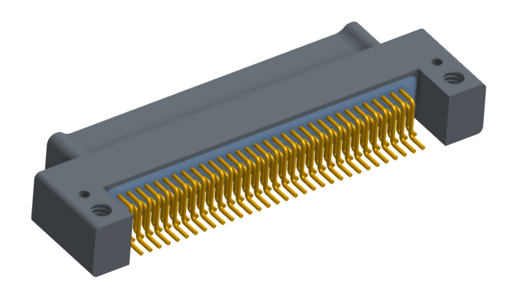 NK-2C5-065-125-0000 - Nano-miniature D-shaped horizontal surface board mount (SMT) connector with mounting holes, 2 rows with 65 contacts, and no hardware. (Plug)
