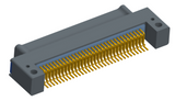 NK-2C4-065-128-TH00 - Nano-miniature D-shaped horizontal surface board mount (SMT) connector with mounting holes, 2 rows with 65 contacts, and threaded holes for attachment hardware. (Plug)