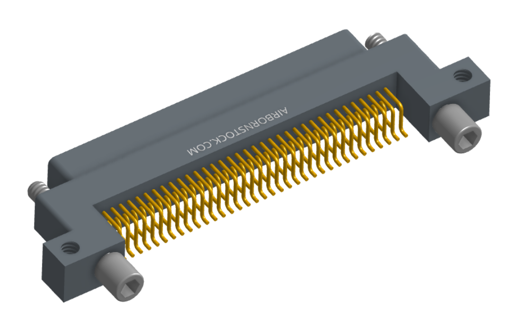 NK-2C5-069-128-JC00 - Nano-miniature D-shape horiztonal surface board mount connector with mounting ears & holes, 2 rows with 69 contacts, and no hardware. (Plug)