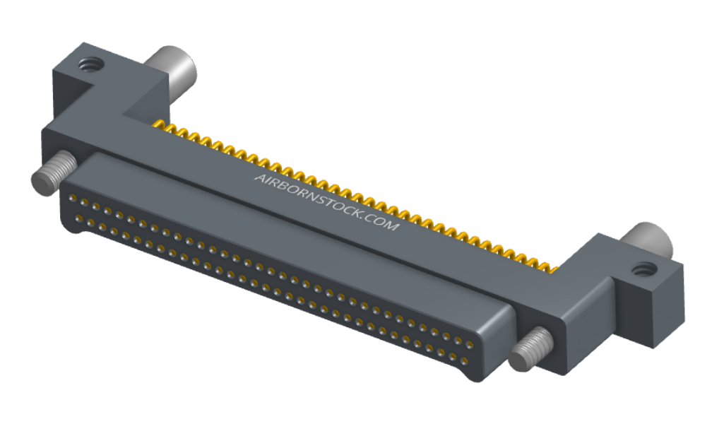 NK-2C5-069-128-JC00 - Nano-miniature D-shape horiztonal surface board mount connector with mounting ears & holes, 2 rows with 69 contacts, and no hardware. (Plug)