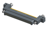 NK-2C5-069-128-JC00 - Nano-miniature D-shape horiztonal surface board mount connector with mounting ears & holes, 2 rows with 69 contacts, and no hardware. (Plug)
