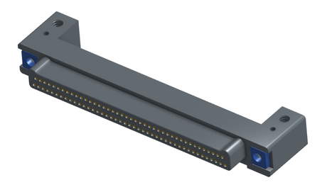 NK-2C2-085-125-TH00 - Nano-miniature D-shaped horizontal surface board mount (SMT) connector with mounting holes, 2 rows with 85 contacts, and threaded holes for attachment hardware. (Plug)