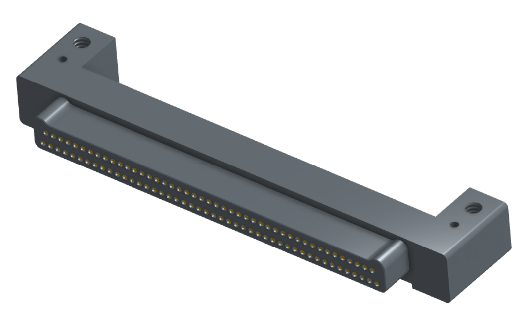 NK-2C4-091-128-0000 - Nano-miniature D-shaped horizontal surface board mount (SMT) connector with mounting holes, 2 rows with 91 contacts, and no hardware. (Plug)
