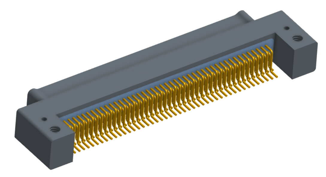 NK-2C4-091-128-0000 - Nano-miniature D-shaped horizontal surface board mount (SMT) connector with mounting holes, 2 rows with 91 contacts, and no hardware. (Plug)